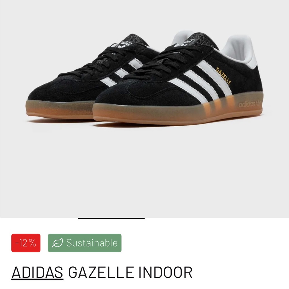 Adidas Gazelle Indoor Black and White Gum Sole